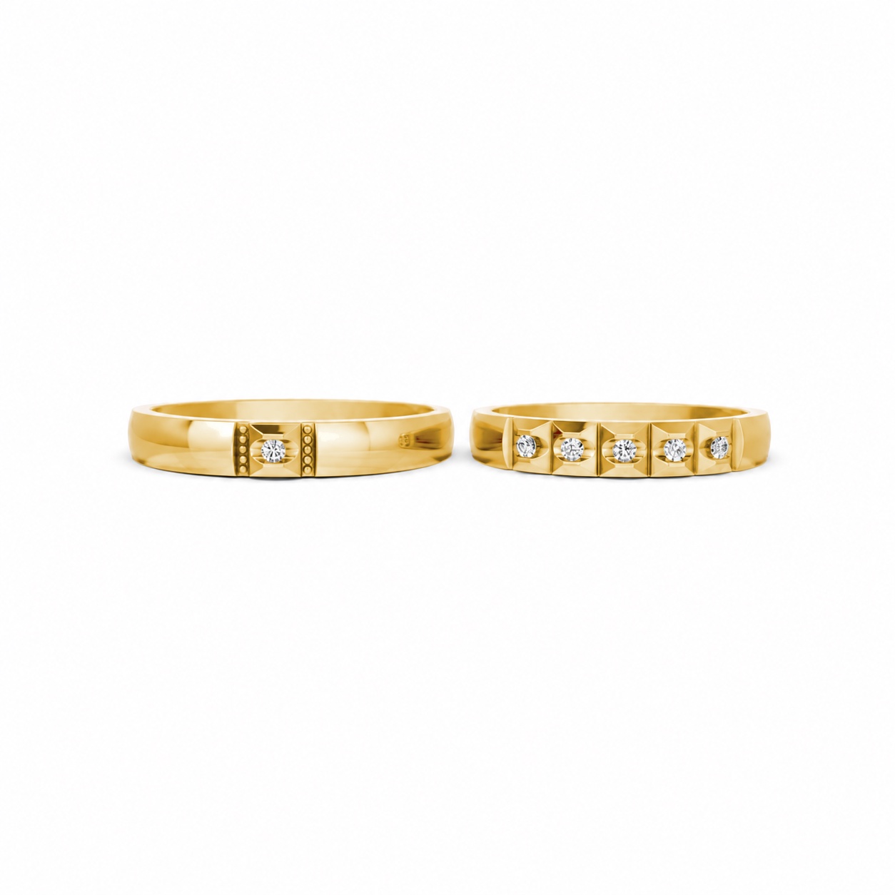 Nhẫn cưới E871 Vàng Gold vàng 10K/14K/18K/607 cao cấp, thanh lịch