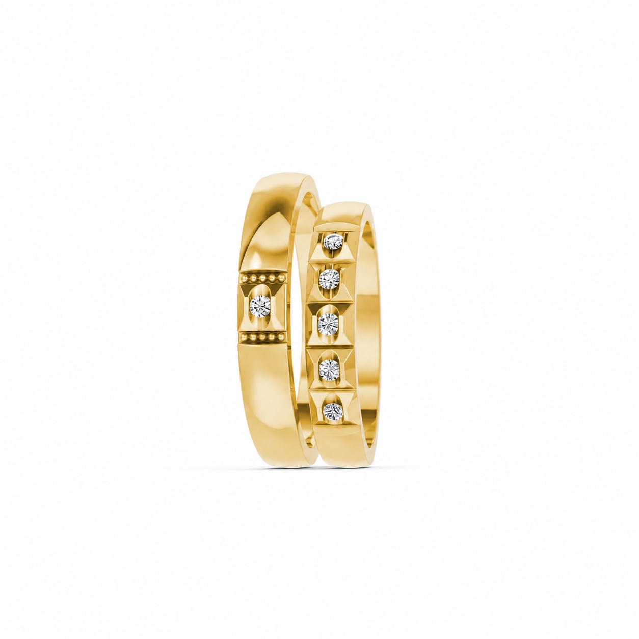 Nhẫn cưới E871 Vàng Gold thiết kế phá cách, sang trọng