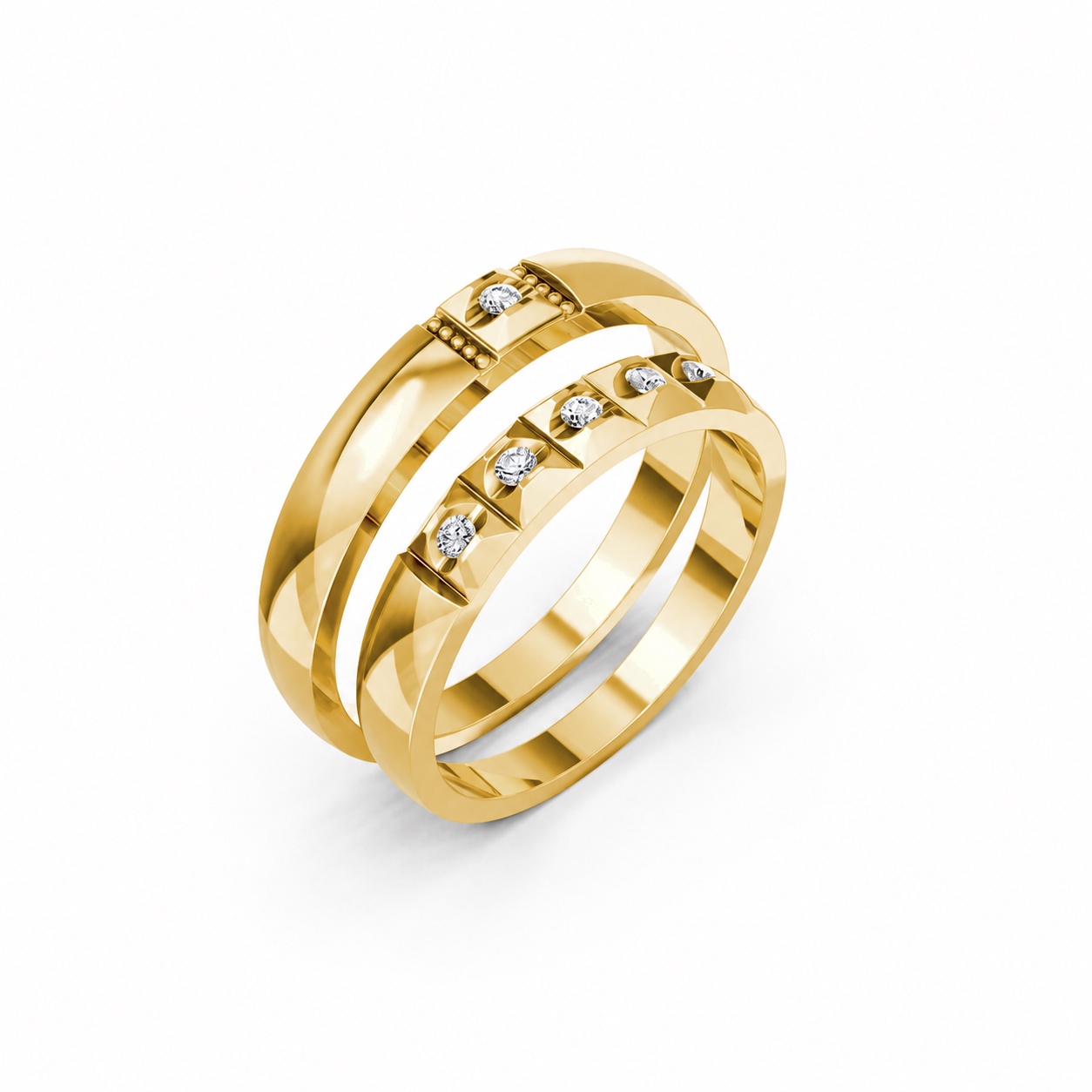 Nhẫn cưới E871 Vàng Gold thiết kế tinh tế, sang trọng