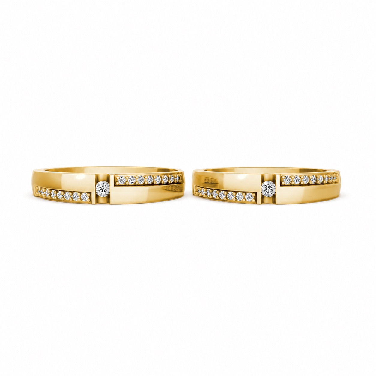 NHẪN CƯỚI E878 màu Vàng Gold vàng 10K/14K/18K/607 cao cấp, thanh lịch