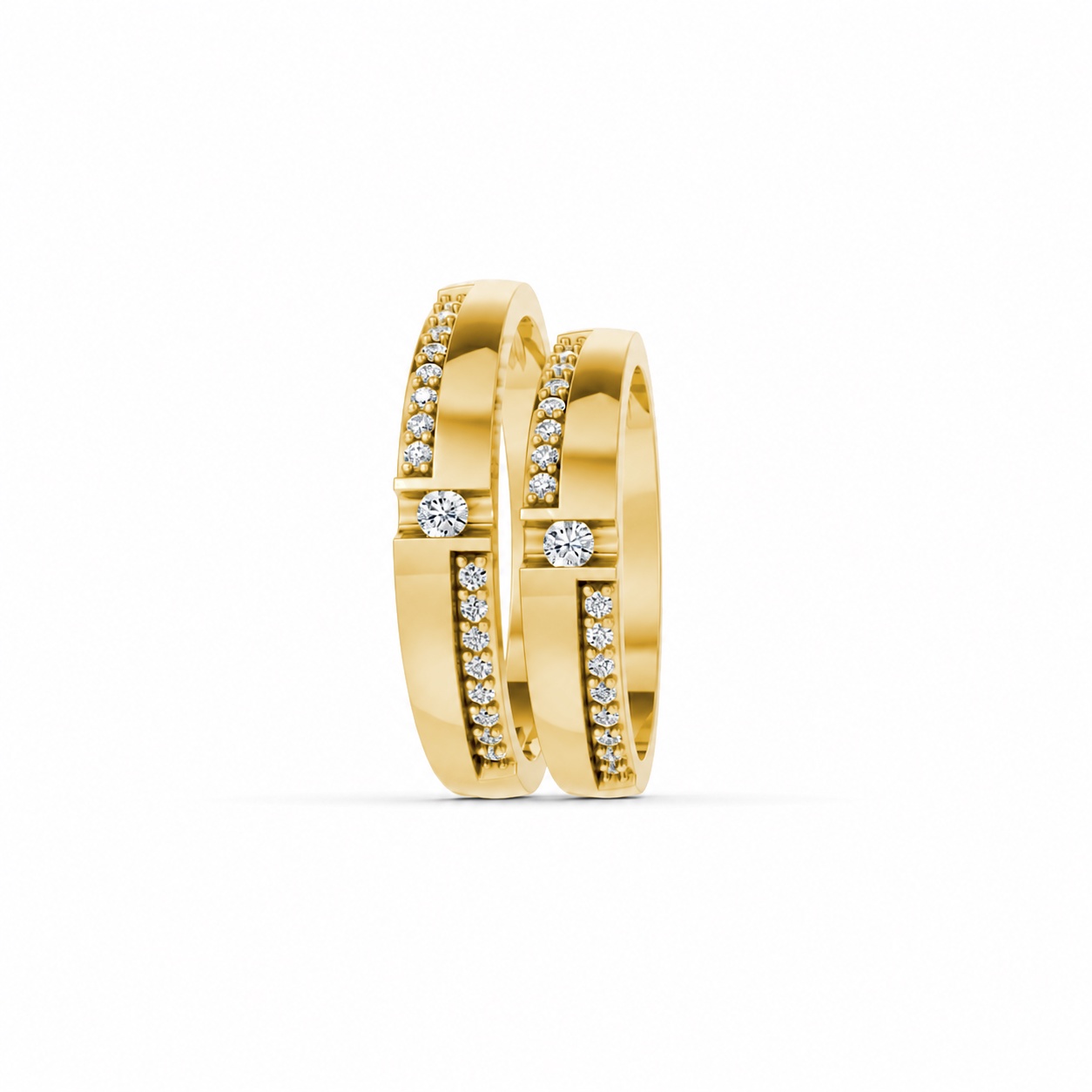 NHẪN CƯỚI E878 màu Vàng Gold thiết kế phá cách, sang trọng