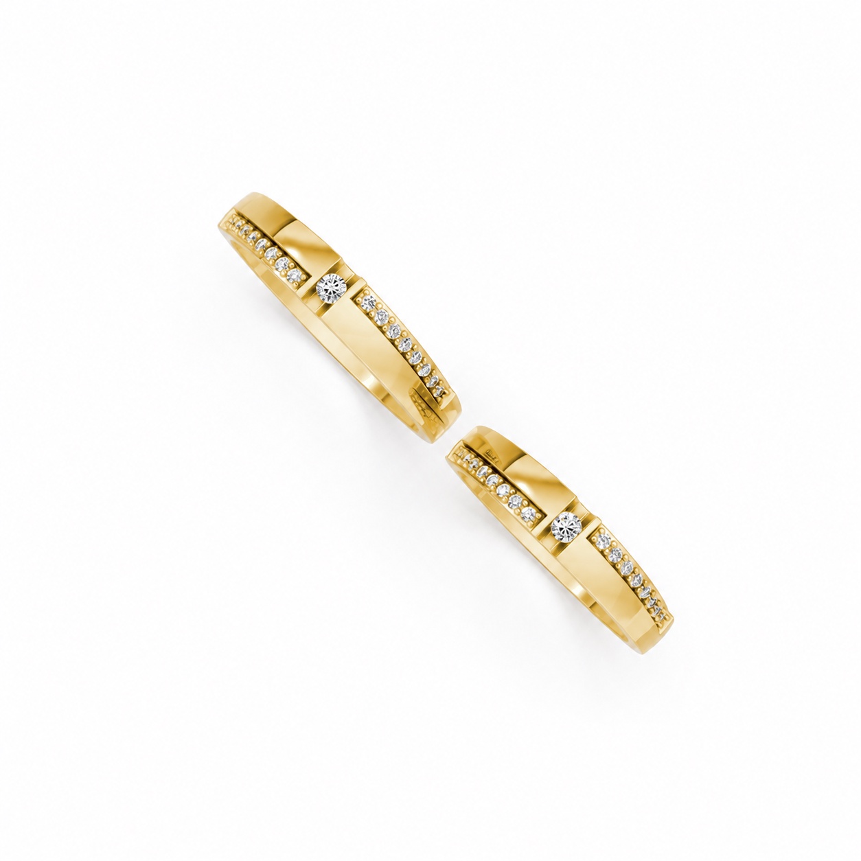 NHẪN CƯỚI E878 màu Vàng Gold thiết kế tinh xảo, độc đáo