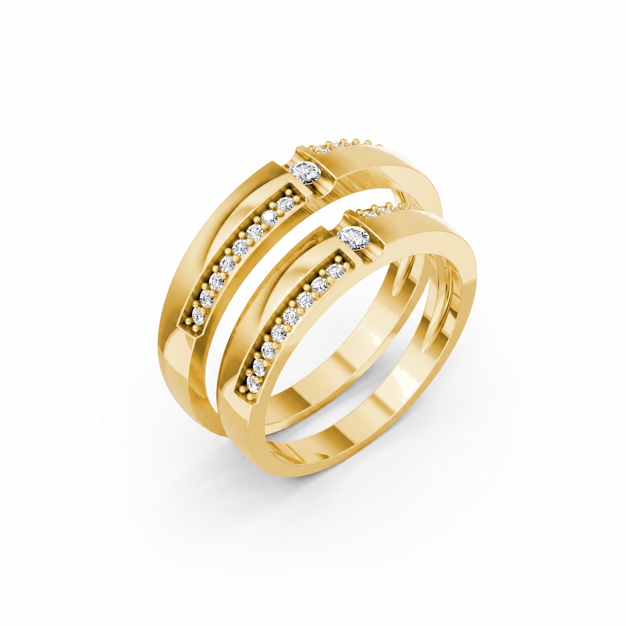 NHẪN CƯỚI E878 màu Vàng Gold thiết kế tinh tế, sang trọng