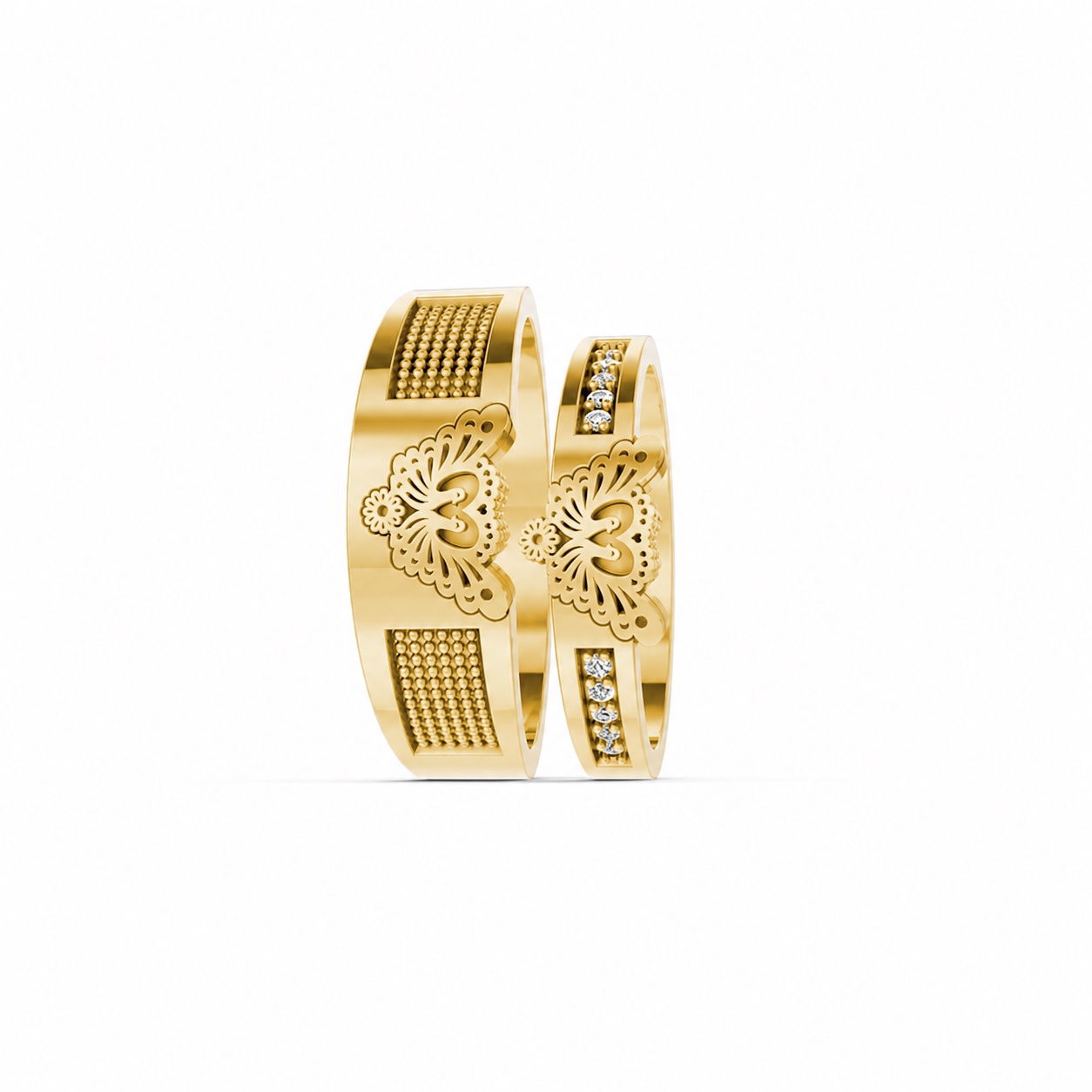 Nhẫn cưới E885 Vàng Gold thiết kế phá cách, sang trọng