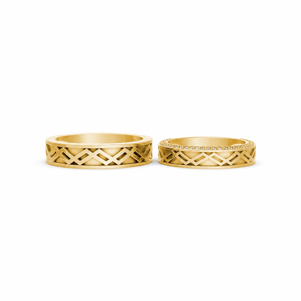 Nhẫn cưới E886 Vàng Gold vàng 10K/14K/18K/607 cao cấp, thanh lịch