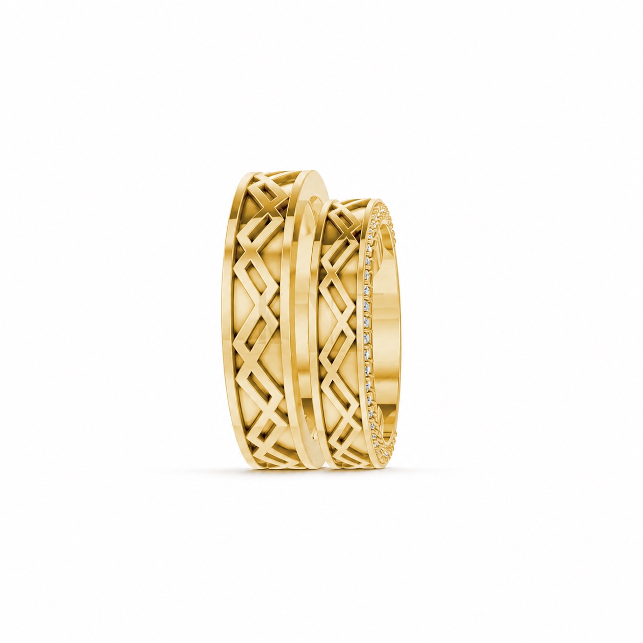 Nhẫn cưới E886 Vàng Gold thiết kế phá cách, sang trọng