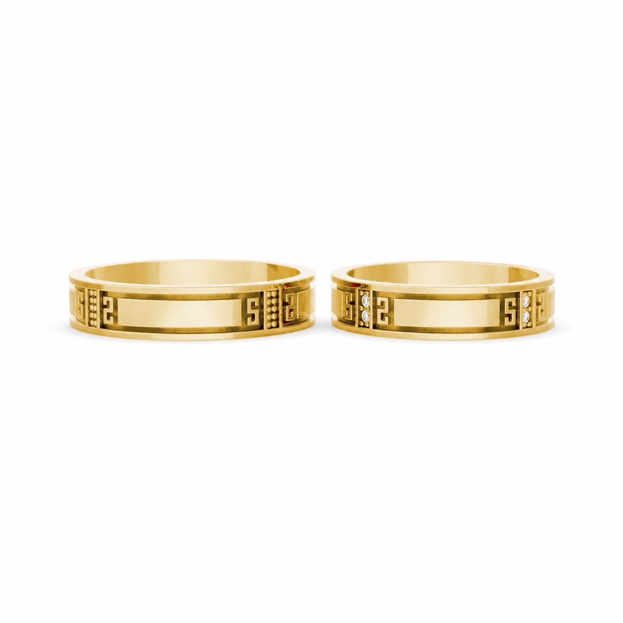 Nhẫn cưới E889 Vàng Gold vàng 10K/14K/18K/607 cao cấp, thanh lịch
