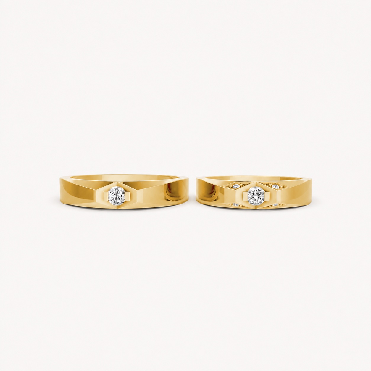 Nhẫn cưới E890 Vàng Gold vàng 10K/14K/18K/607 cao cấp, thanh lịch