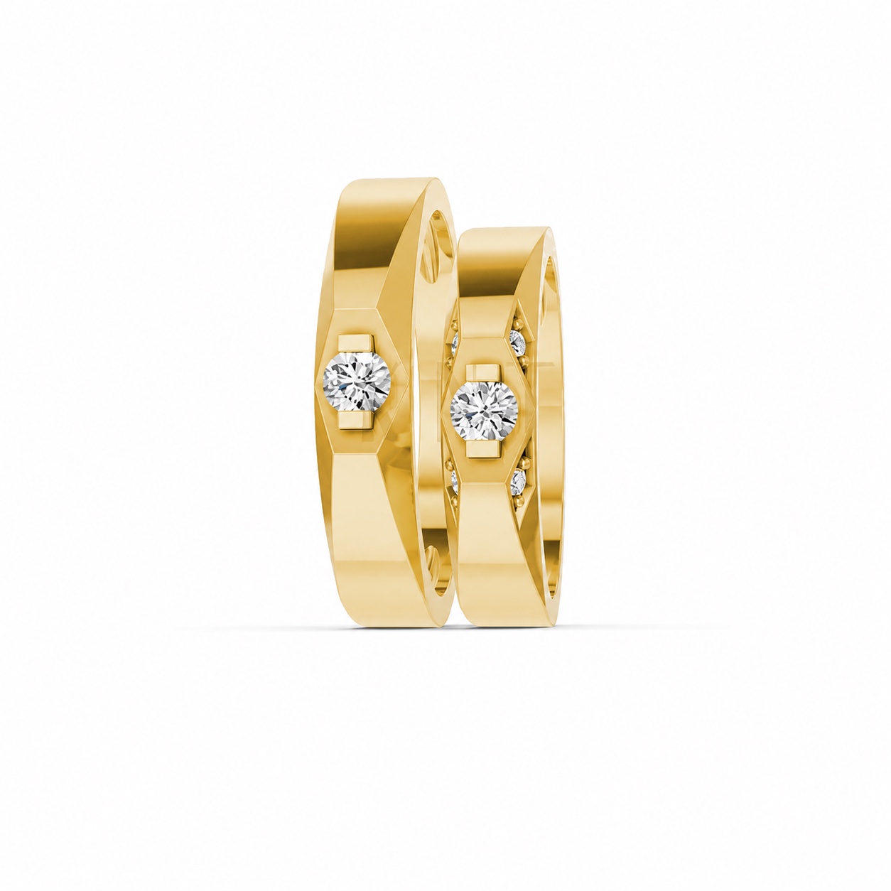 Nhẫn cưới E890 Vàng Gold thiết kế phá cách, sang trọng