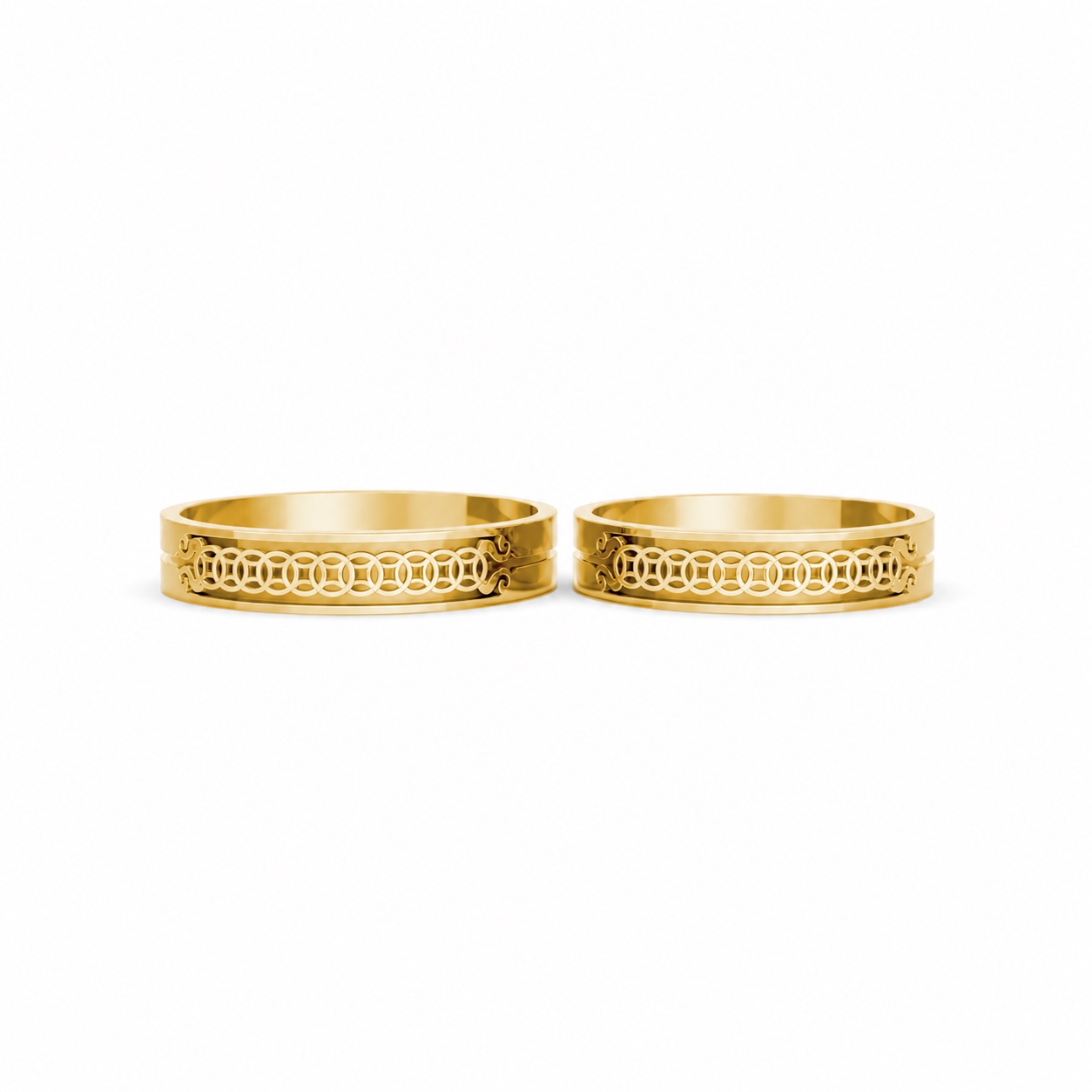 Nhẫn cưới E907 Vàng Gold vàng 10K/14K/18K/607 cao cấp, thanh lịch