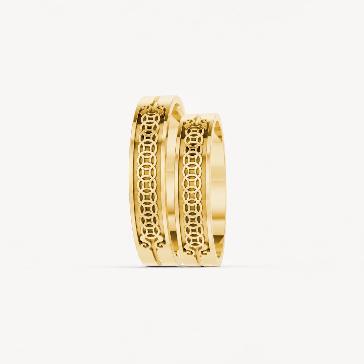 Nhẫn cưới E907 Vàng Gold thiết kế phá cách, sang trọng
