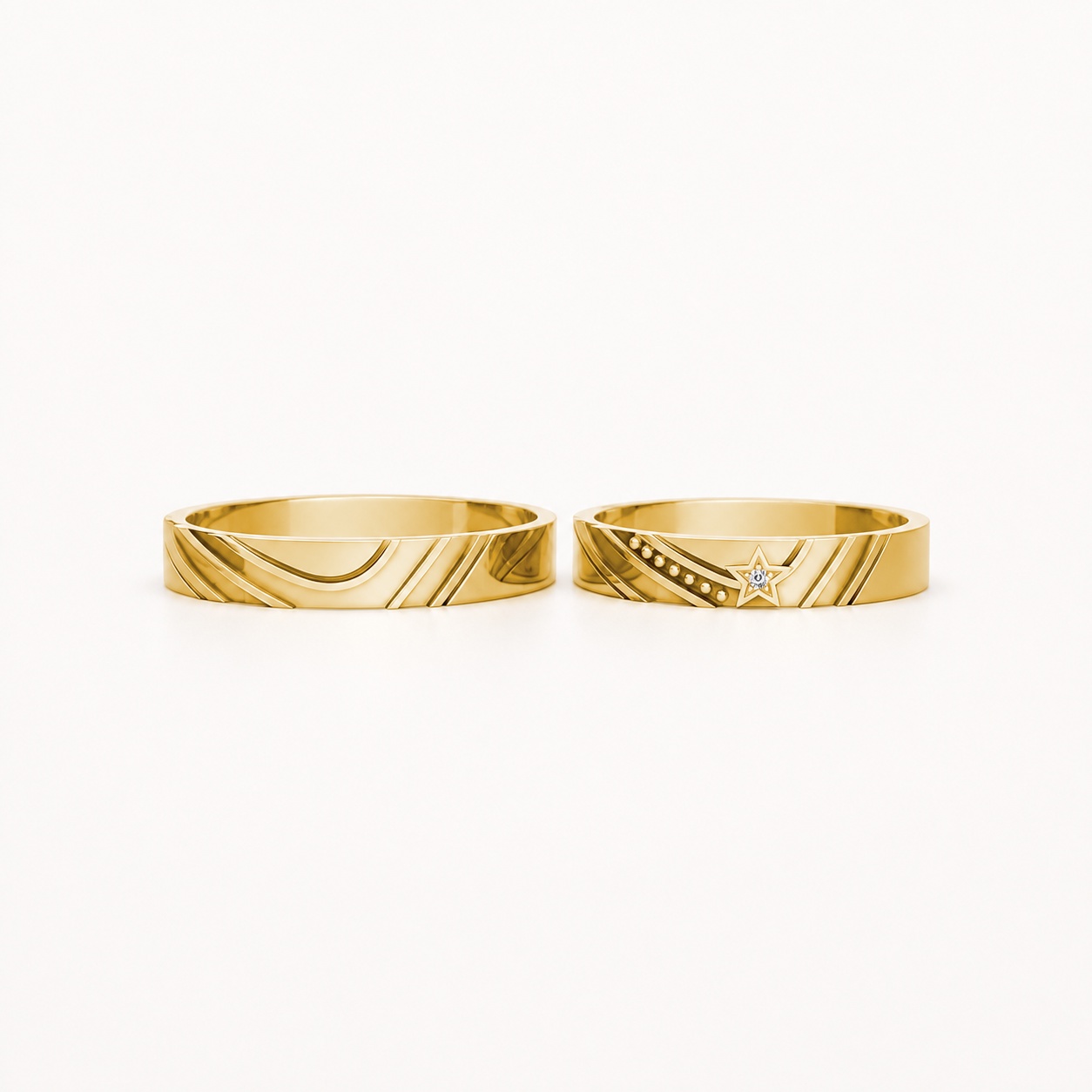 Nhẫn cưới E908 Vàng Gold vàng 10K/14K/18K/607 cao cấp, thanh lịch