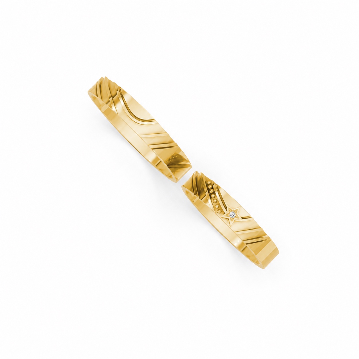 Nhẫn cưới E908 Vàng Gold thiết kế tinh xảo, độc đáo