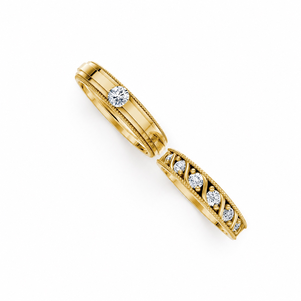 Nhẫn cưới F104 Vàng Gold thiết kế tinh xảo, độc đáo