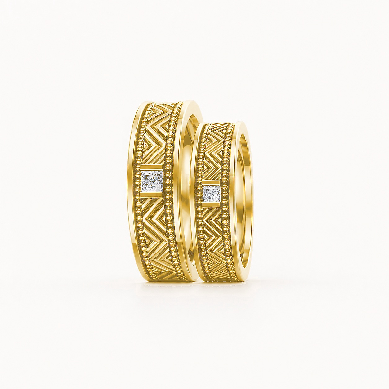 Nhẫn cưới F202 Vàng Gold thiết kế phá cách, sang trọng