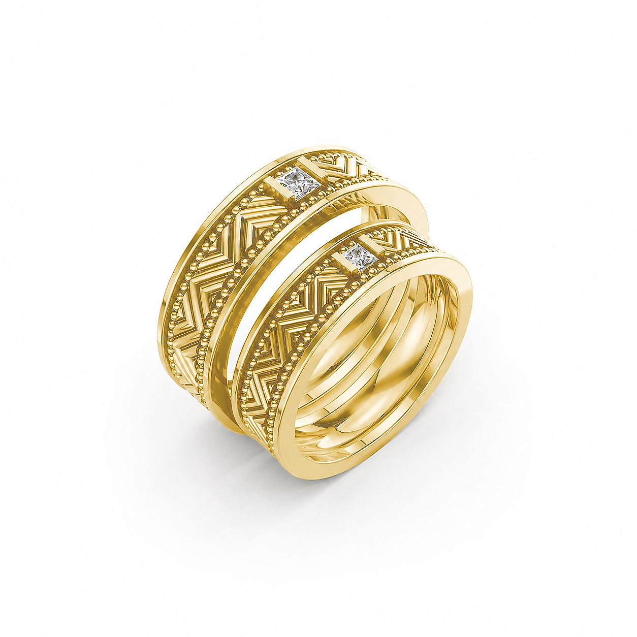 Nhẫn cưới F202 Vàng Gold thiết kế tinh tế, sang trọng