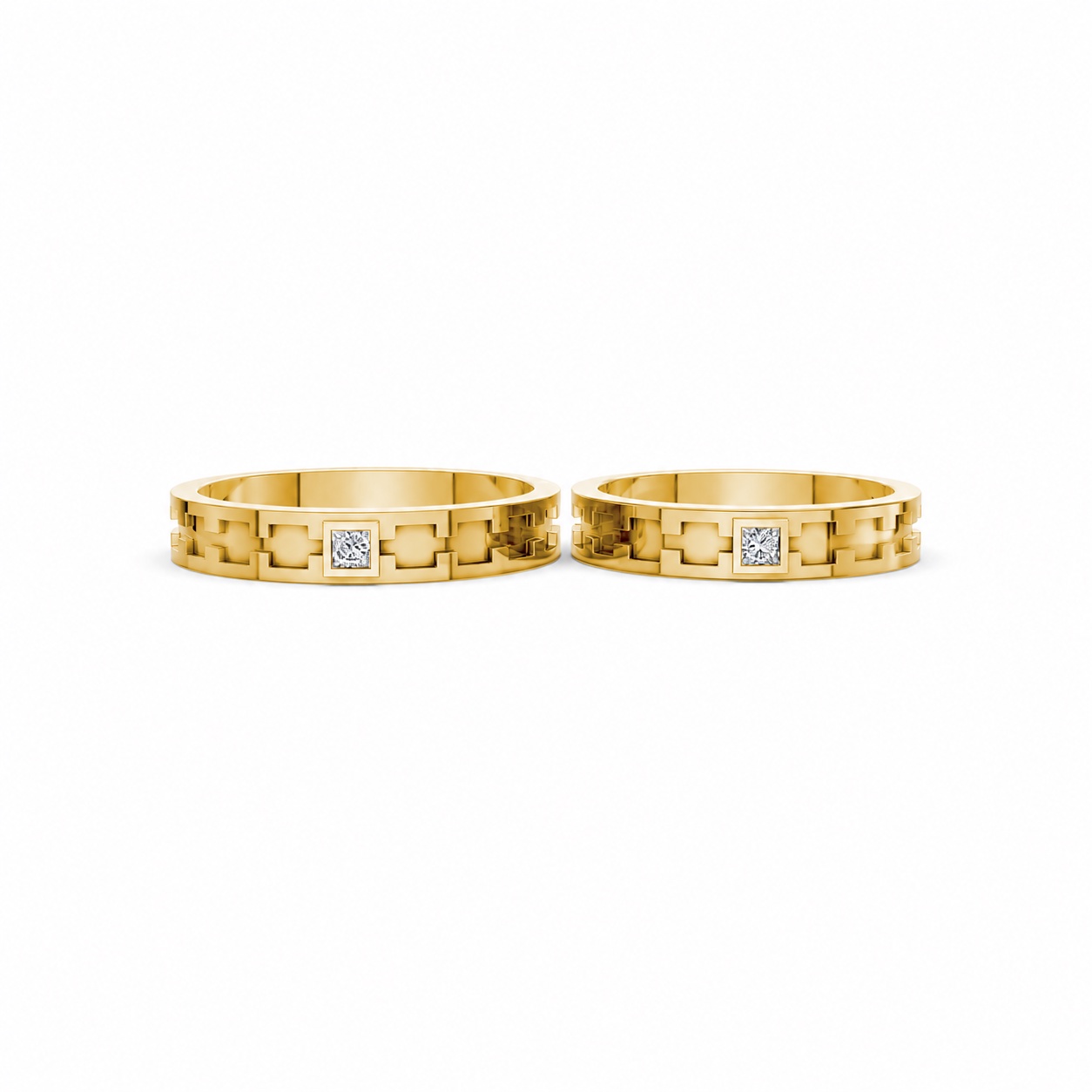 Nhẫn cưới F307 Vàng Gold vàng 10K/14K/18K/607 cao cấp, thanh lịch