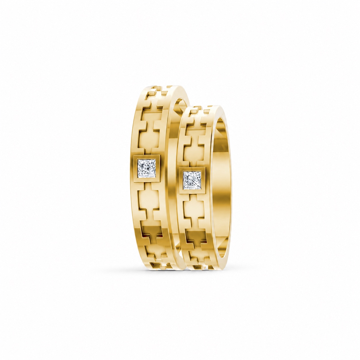 Nhẫn cưới F307 Vàng Gold thiết kế phá cách, sang trọng