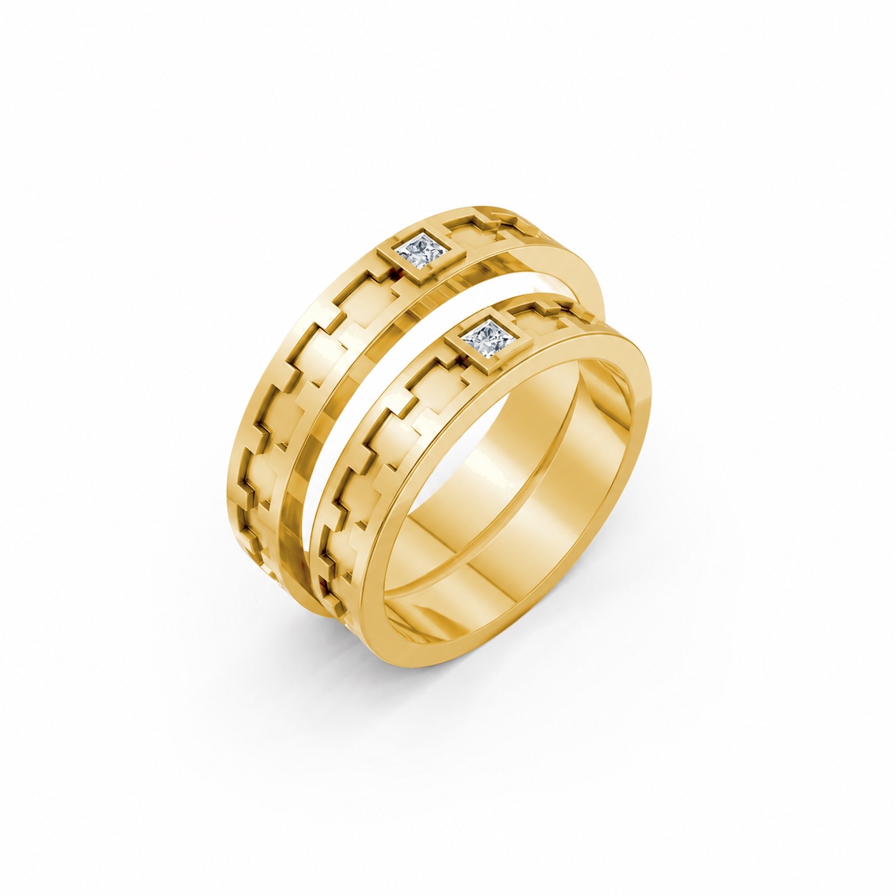 Nhẫn cưới F307 Vàng Gold thiết kế tinh tế, sang trọng