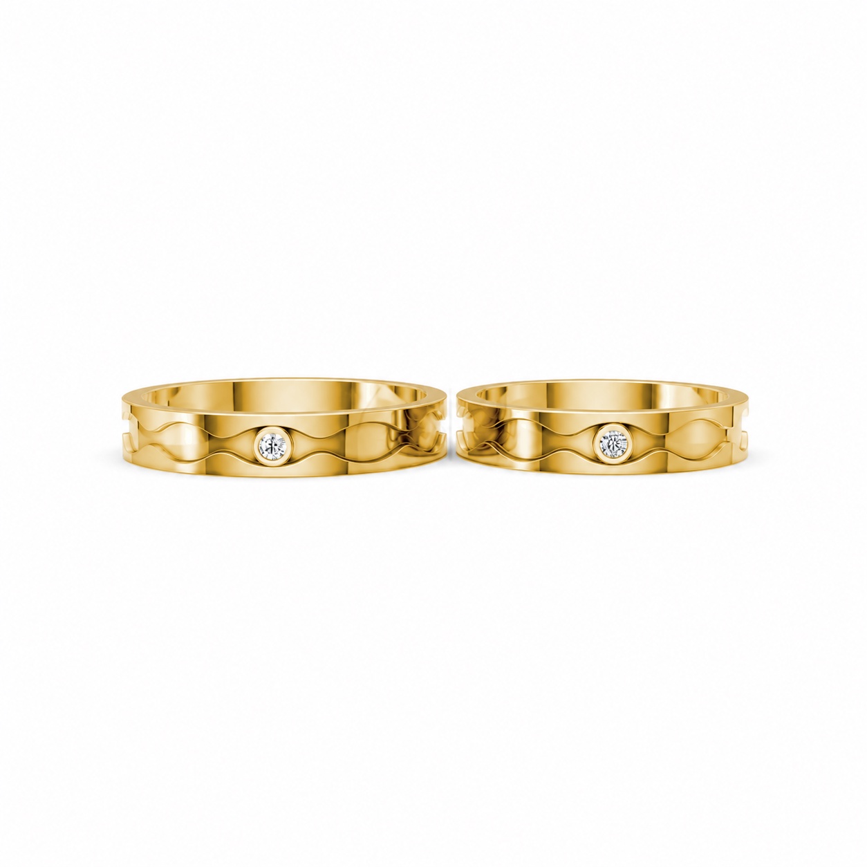 Nhẫn cưới F307A Vàng Gold vàng 10K/14K/18K/607 cao cấp, thanh lịch
