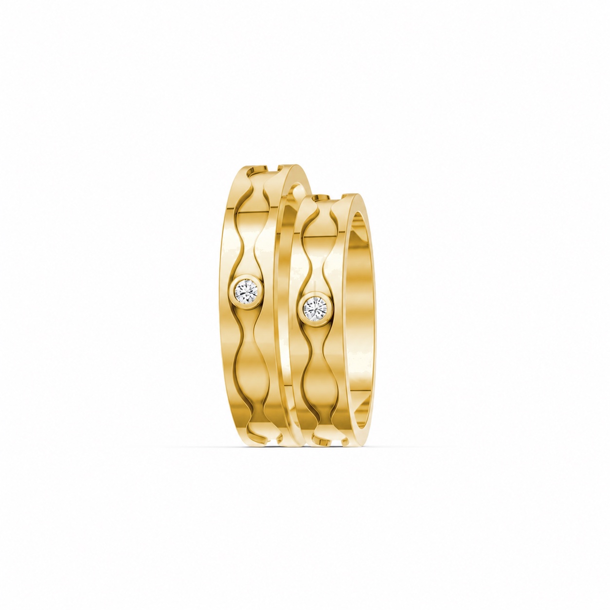 Nhẫn cưới F307A Vàng Gold thiết kế phá cách, sang trọng