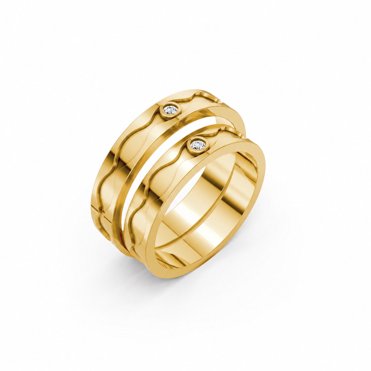 Nhẫn cưới F307A Vàng Gold thiết kế tinh tế, sang trọng