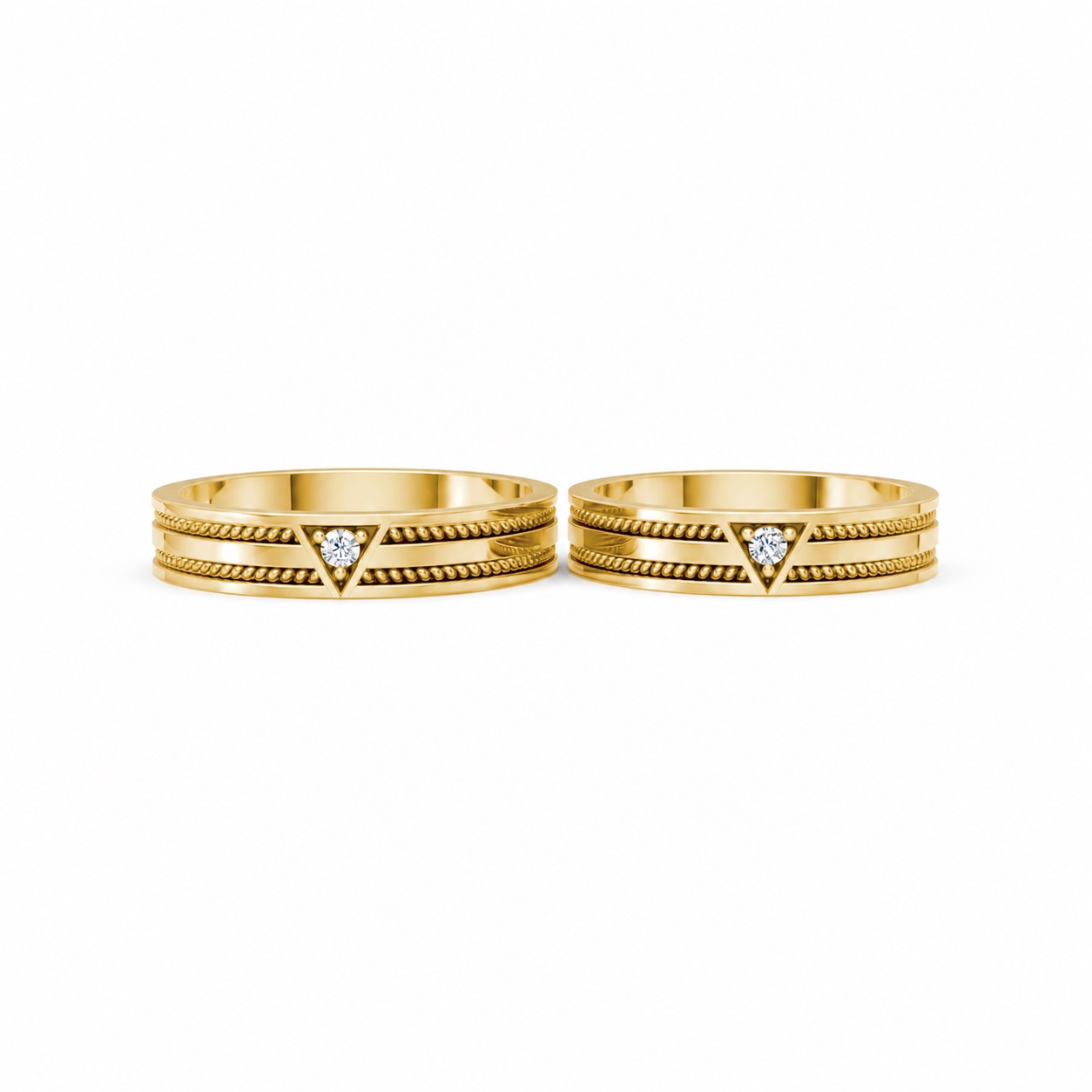 Nhẫn cưới F309 Vàng Gold vàng 10K/14K/18K/607 cao cấp, thanh lịch
