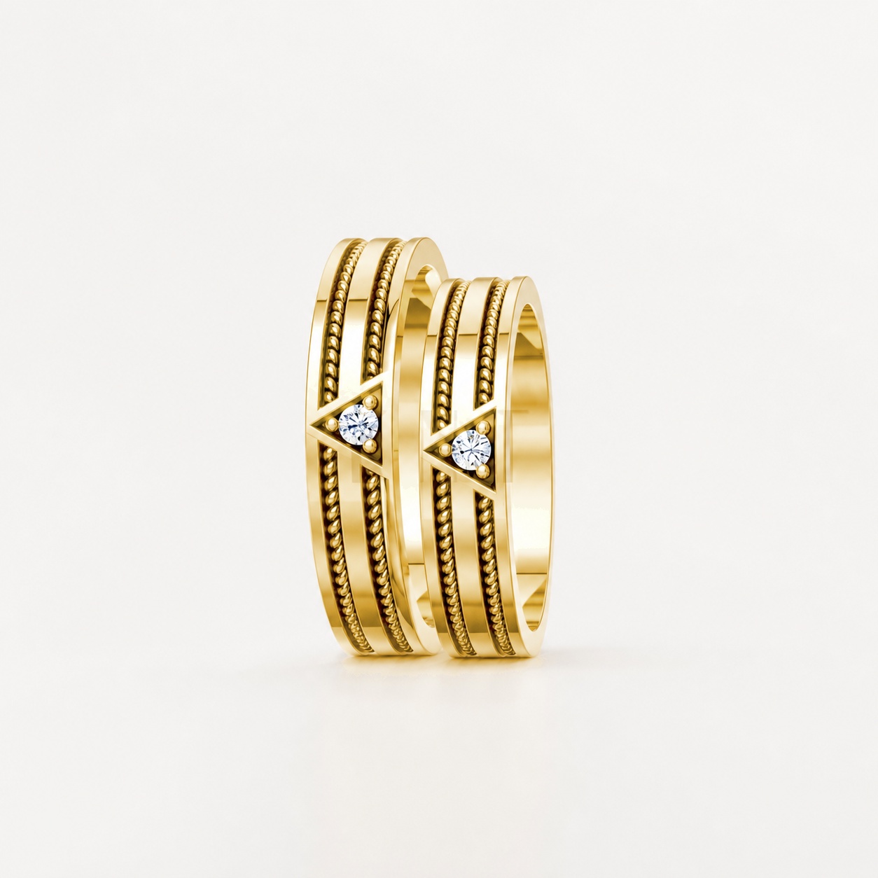 Nhẫn cưới F309 Vàng Gold thiết kế phá cách, sang trọng