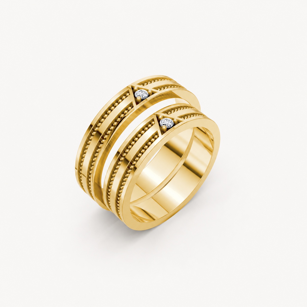 Nhẫn cưới F309 Vàng Gold thiết kế tinh tế, sang trọng