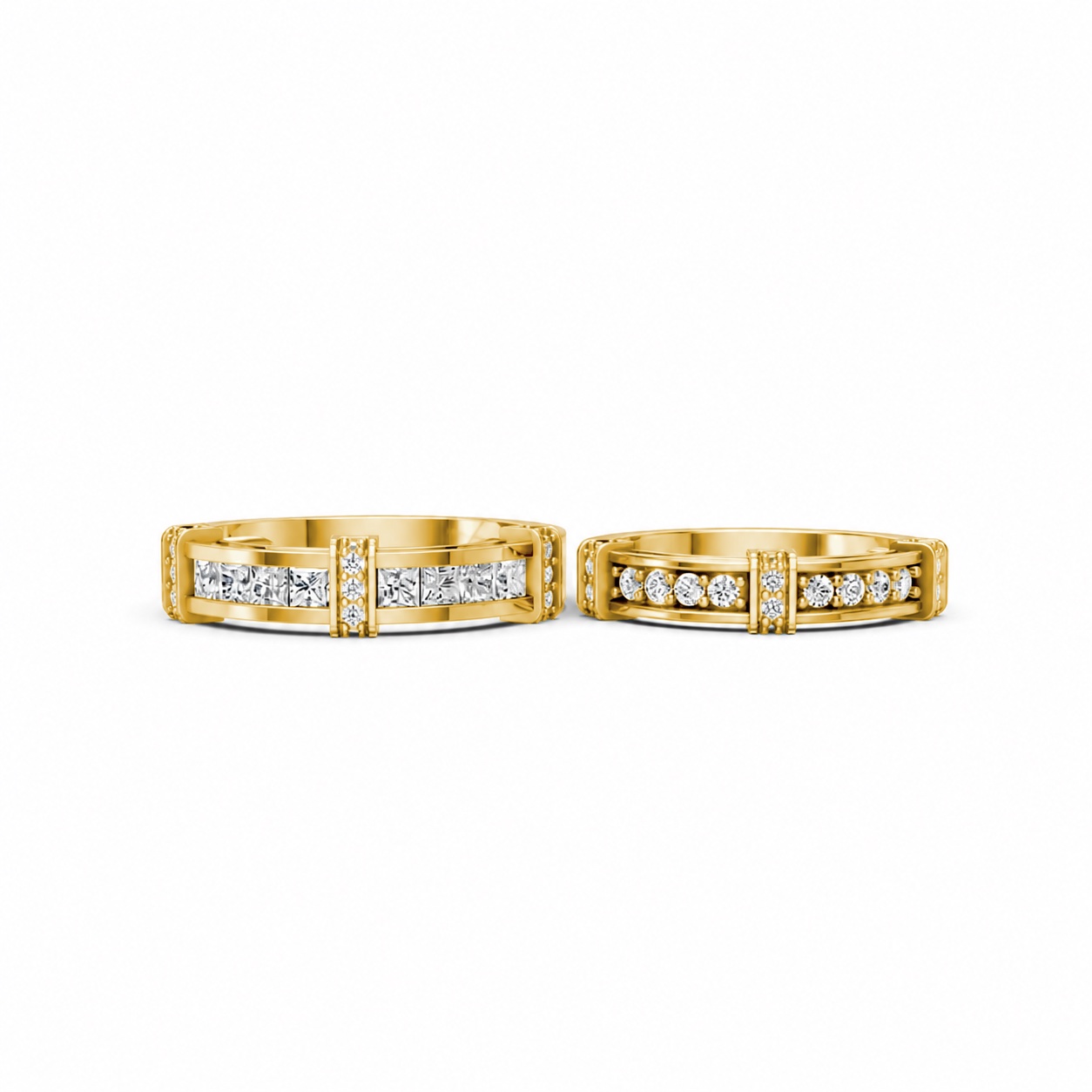 Nhẫn cưới F318 Vàng Gold vàng 10K/14K/18K/607 cao cấp, thanh lịch