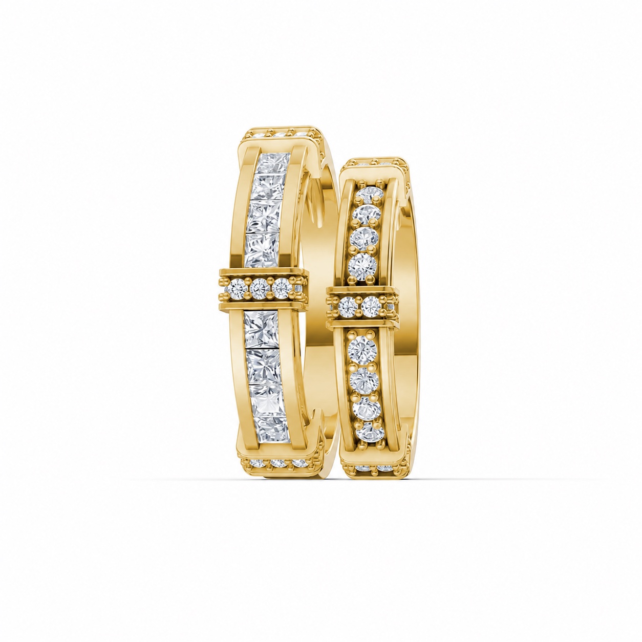 Nhẫn cưới F318 Vàng Gold thiết kế phá cách, sang trọng