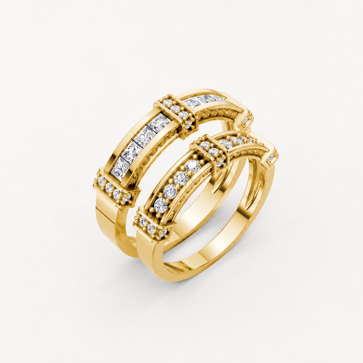 Nhẫn cưới F318 Vàng Gold thiết kế tinh tế, sang trọng