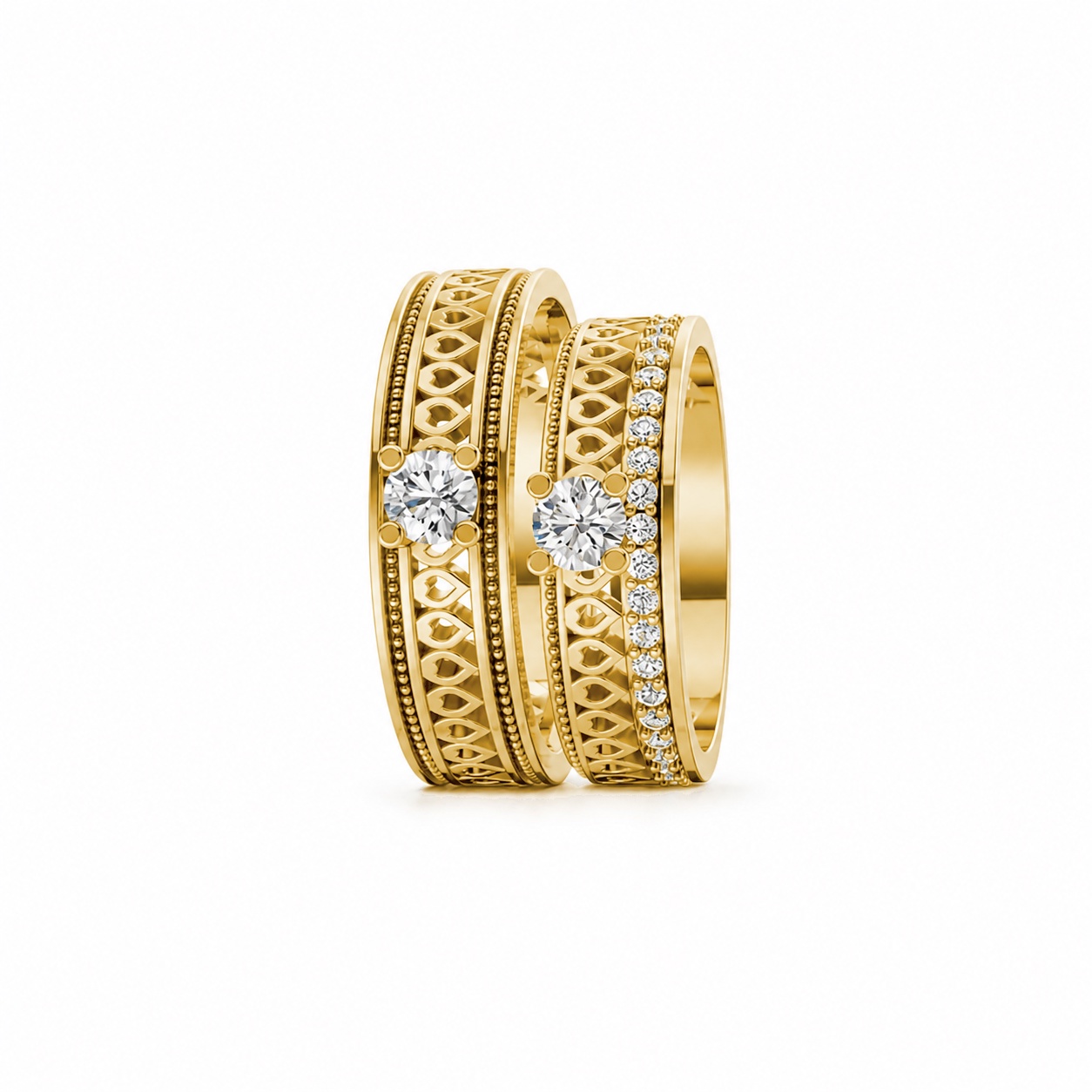 Nhẫn cưới F320 Vàng Gold thiết kế phá cách, sang trọng