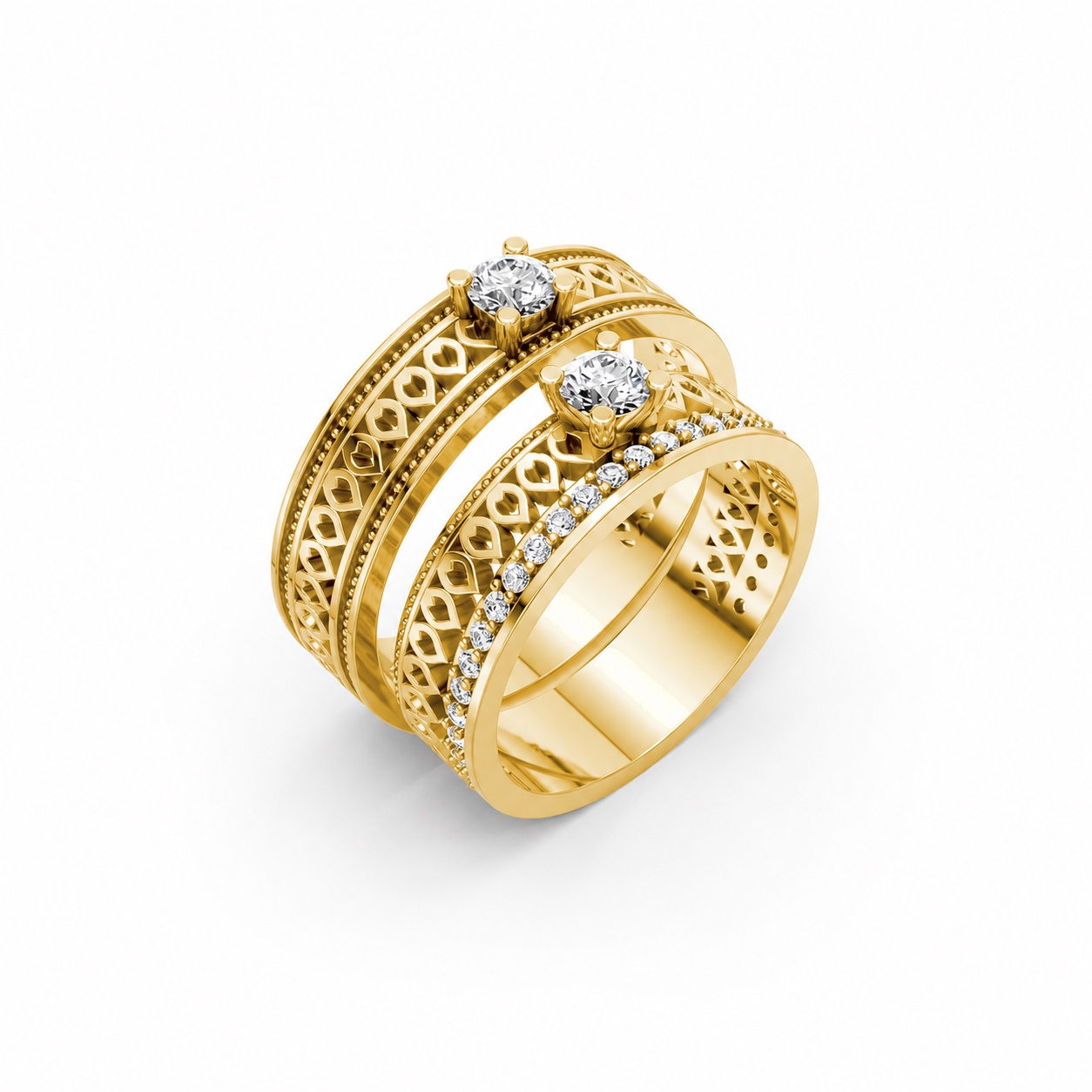 Nhẫn cưới F320 Vàng Gold thiết kế tinh tế, sang trọng