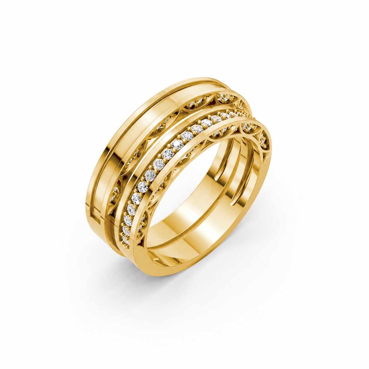 Nhẫn cưới F323 Vàng Gold thiết kế tinh tế, sang trọng