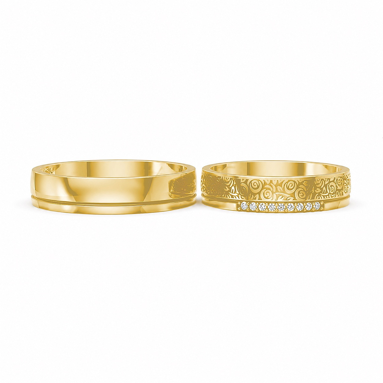 Nhẫn cưới F325 Vàng Gold vàng 10K/14K/18K/607 cao cấp, thanh lịch