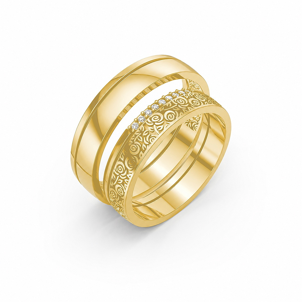 Nhẫn cưới F325 Vàng Gold thiết kế tinh tế, sang trọng
