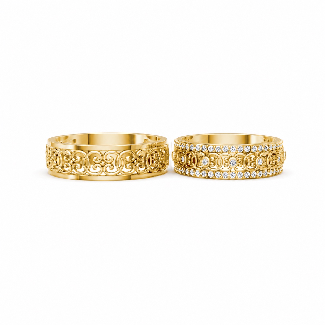 Nhẫn cưới F326 Vàng Gold vàng 10K/14K/18K/607 cao cấp, thanh lịch