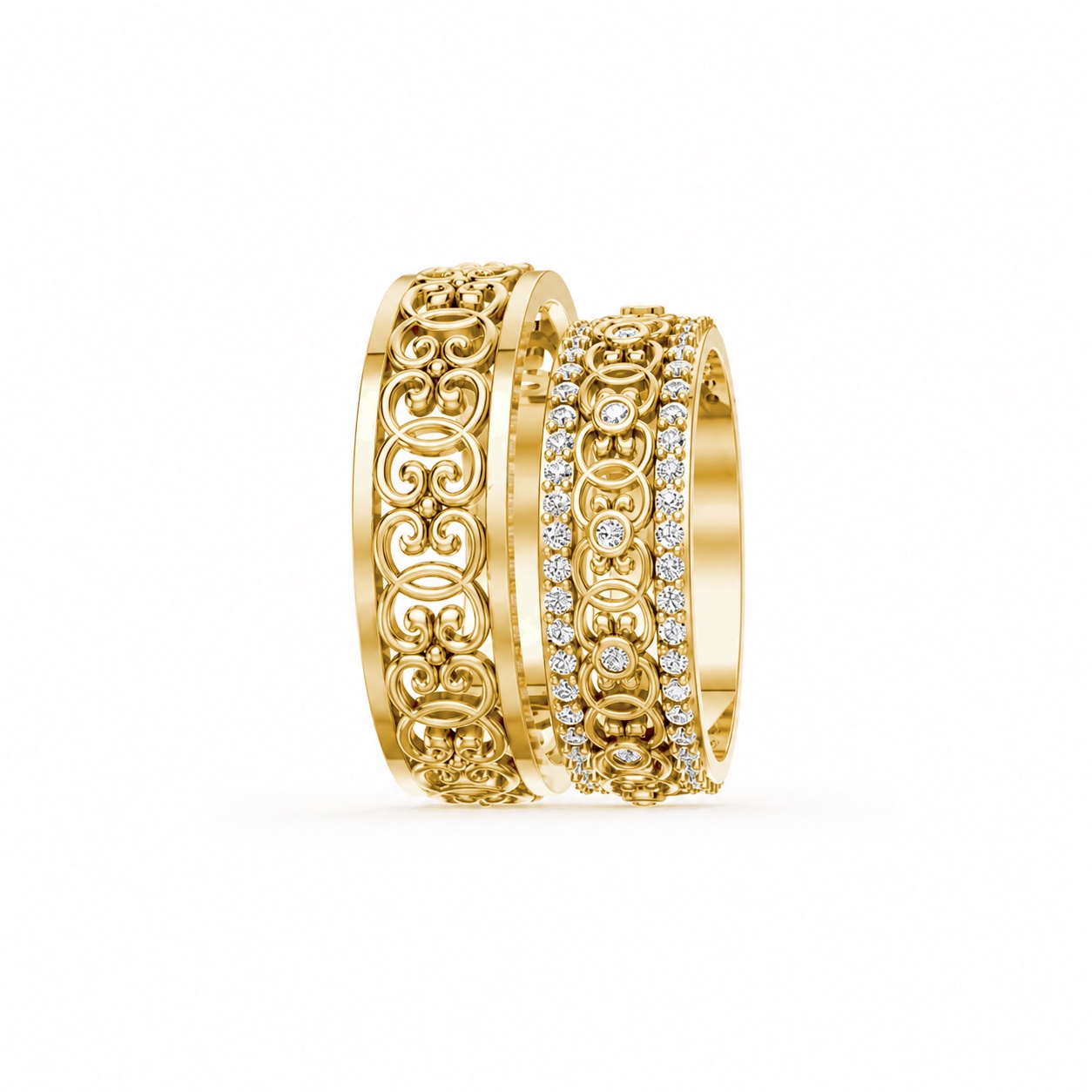 Nhẫn cưới F326 Vàng Gold thiết kế phá cách, sang trọng