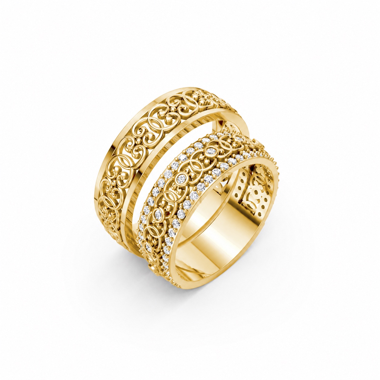 Nhẫn cưới F326 Vàng Gold thiết kế tinh tế, sang trọng