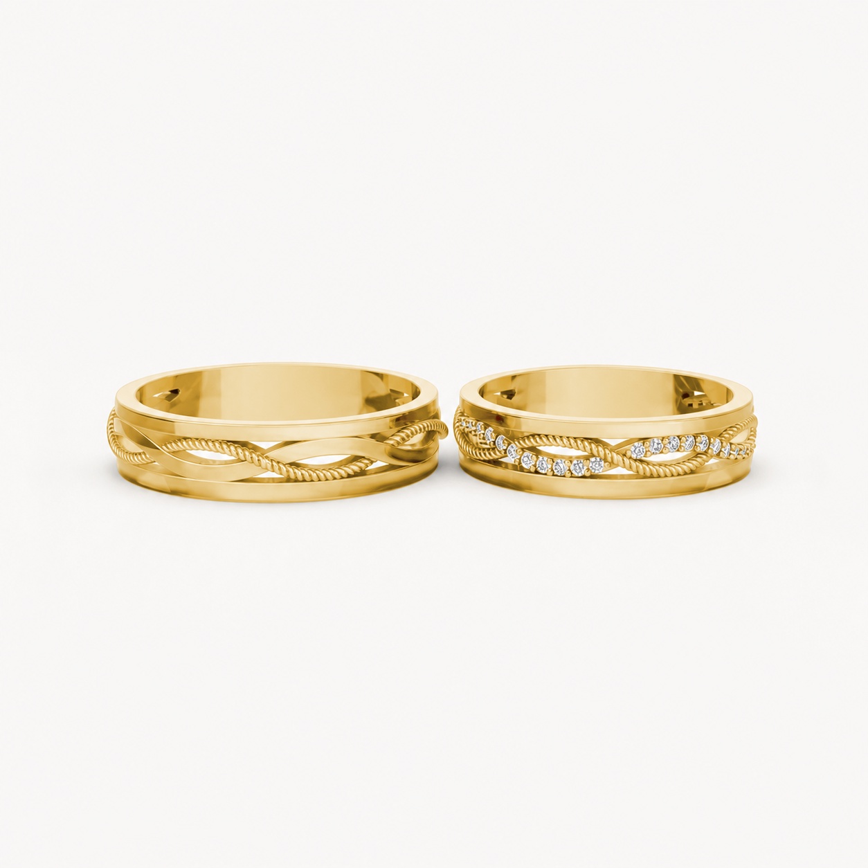 Nhẫn cưới F62 Vàng Gold vàng 10K/14K/18K/607 cao cấp, thanh lịch