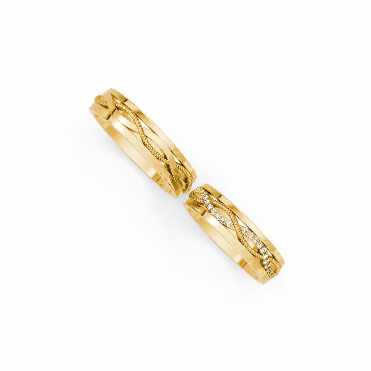 Nhẫn cưới F62 Vàng Gold thiết kế tinh xảo, độc đáo
