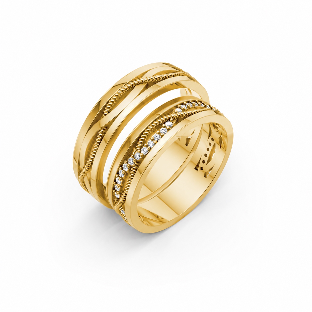 Nhẫn cưới F62 Vàng Gold thiết kế tinh tế, sang trọng
