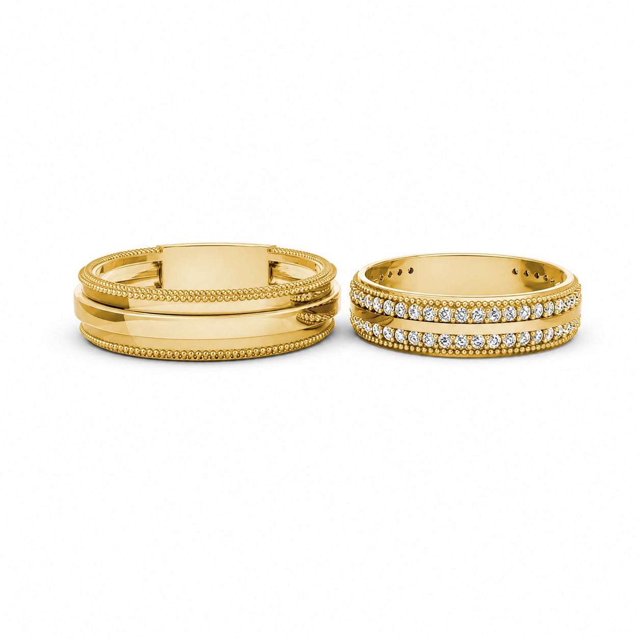 Nhẫn cưới F63 Vàng Gold vàng 10K/14K/18K/607 cao cấp, thanh lịch