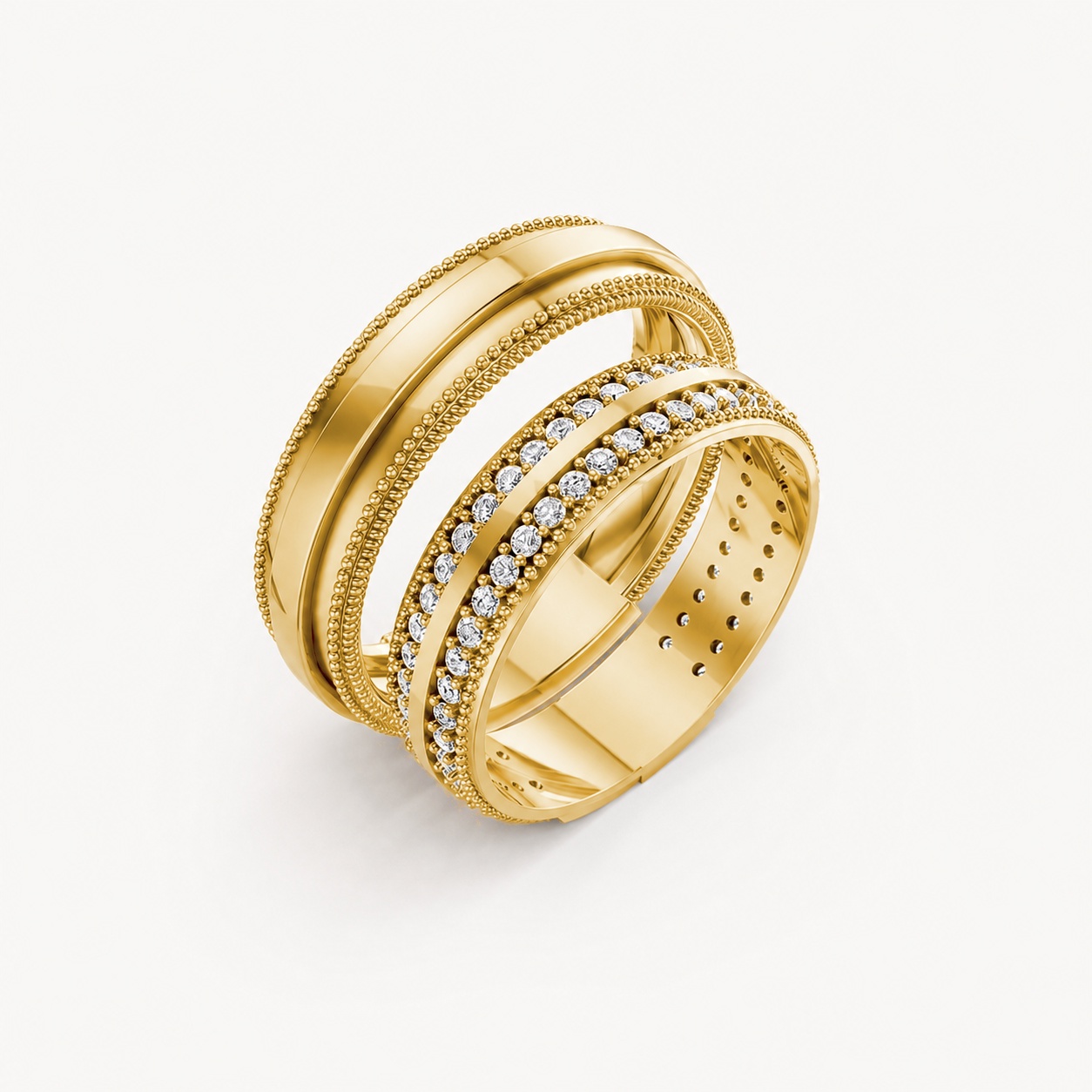 Nhẫn cưới F63 Vàng Gold thiết kế tinh tế, sang trọng