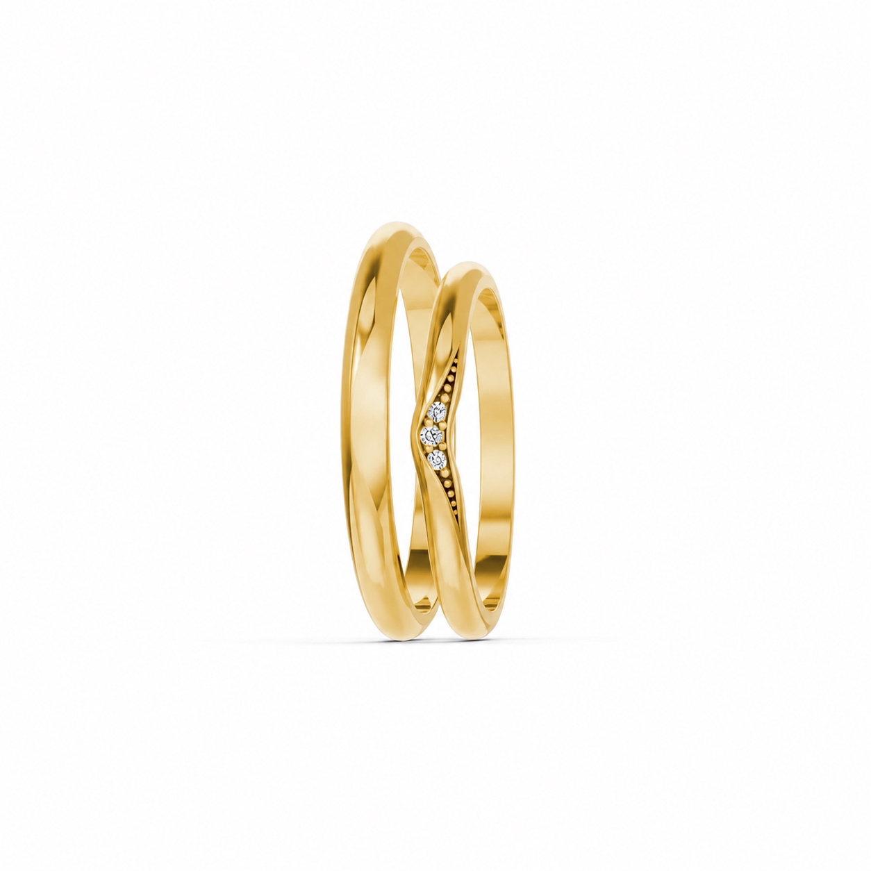 Nhẫn Cưới H102 Vàng Gold thiết kế phá cách, sang trọng