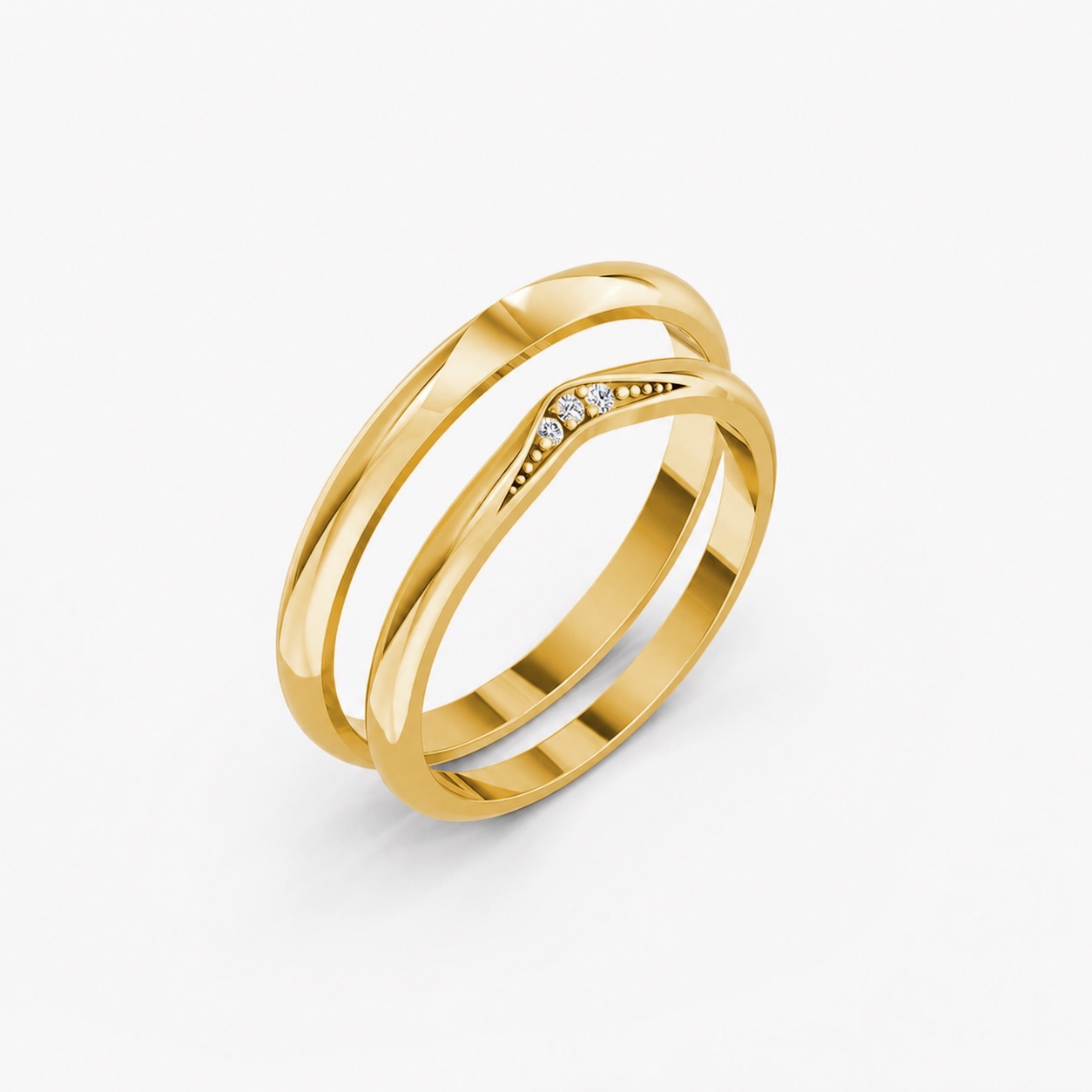 Nhẫn Cưới H102 Vàng Gold thiết kế tinh tế, sang trọng