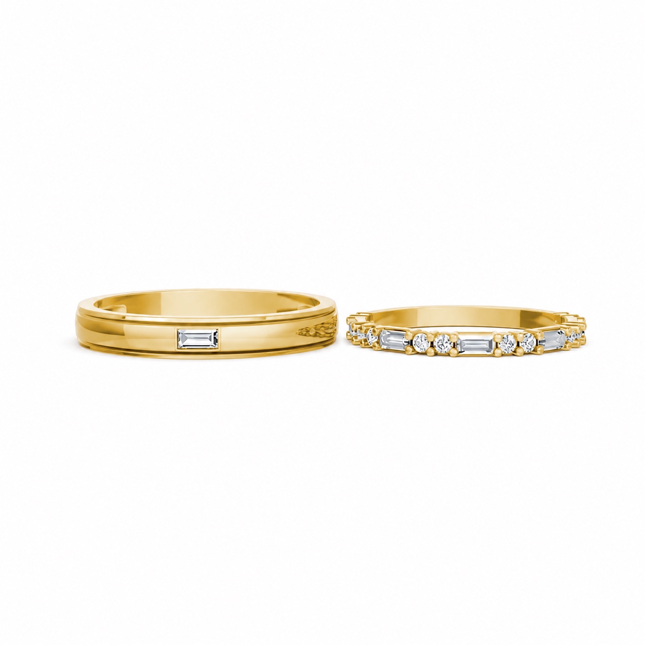 Nhẫn cưới H107 Vàng Gold vàng 10K/14K/18K/607 cao cấp, thanh lịch