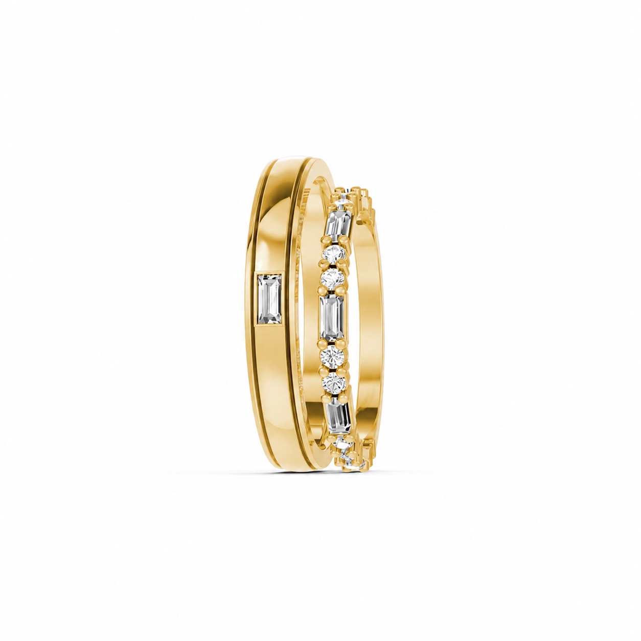 Nhẫn cưới H107 Vàng Gold thiết kế phá cách, sang trọng