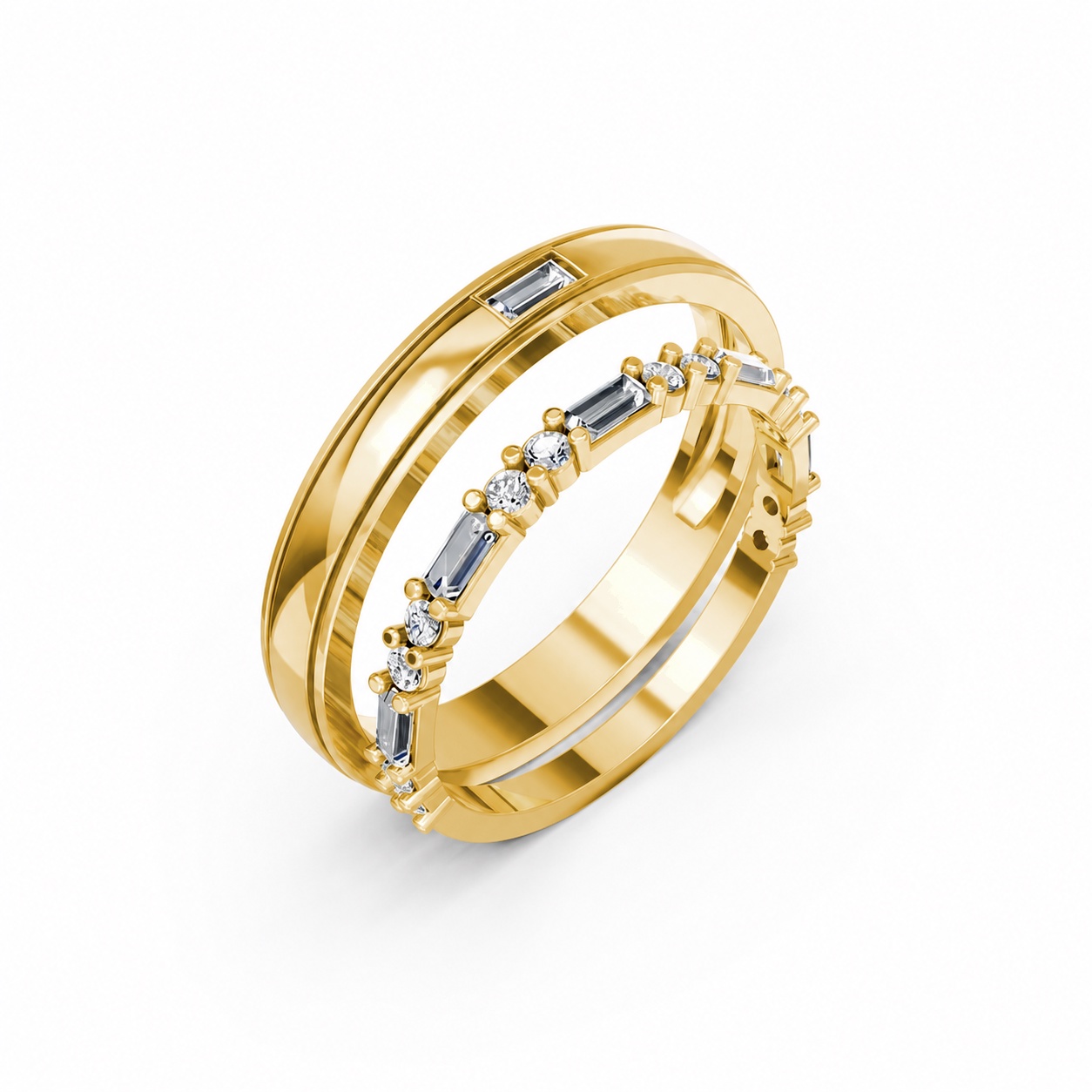 Nhẫn cưới H107 Vàng Gold thiết kế tinh tế, sang trọng